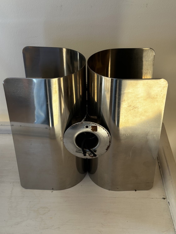 Image 1 of Paire d’appliques Harvey Guzzini Italie - Metal Chromé - Space Age années 70