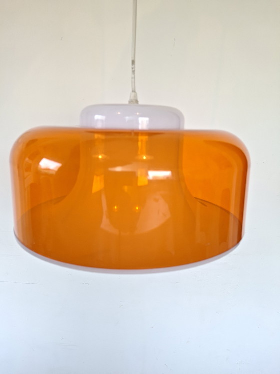 Image 1 of Massive Orange vintage space age pendant lamp
