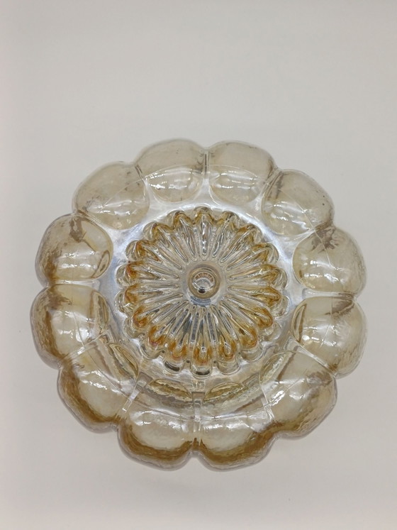 Plafonnier vintage, Verre, Métal, Doré (photo 14 sur 14)