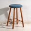 Antique wooden stool with round seat – Central Europe, circa 1950 – Rustic (photo 10 of 34)