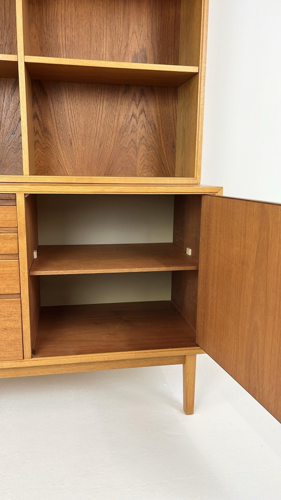 Swedish Vintage Teak Veneer Bookcase – Storage cabinet, Wood, Mid Century Modern (photo 7 of 15)