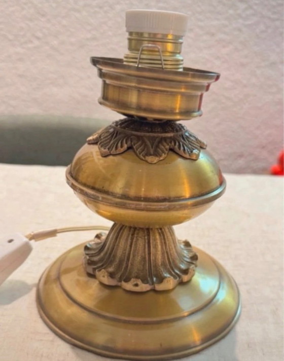 Image 1 of mid-century vintage crackled glass lamp