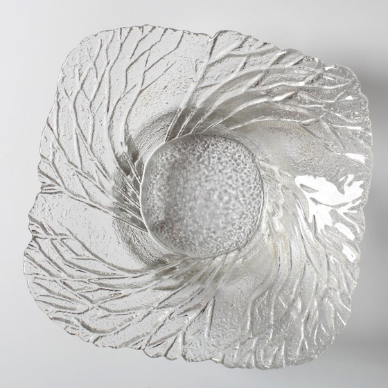 Image 1 of Mid-Century Finnish Glass Bowl: Lasisepät Mäntsälä 'Forest' Design