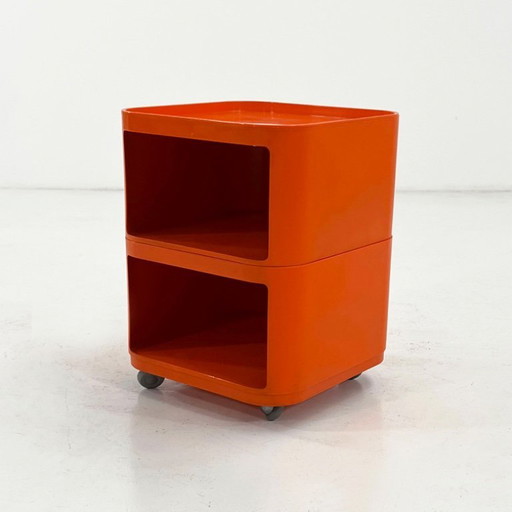 Oranje vierkante Componibili opbergmeubel van Anna Castelli voor Kartell, jaren 70