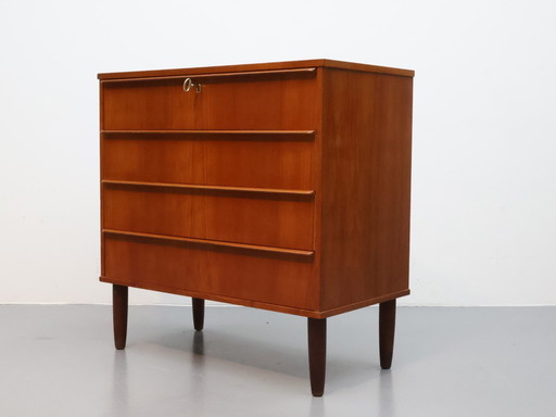 Vintage Dänisch Kommode 4 Schubladen Teak 78 X 78 X41