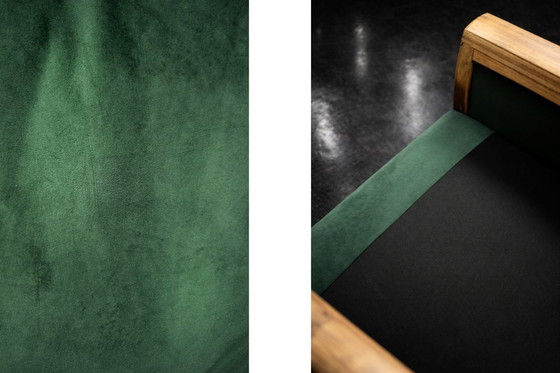 Image 1 of Divano e sedia vintage in palissandro norvegese e velluto verde bottiglia di Knut Sæter per Vatne Møbler, anni '60, set di 2