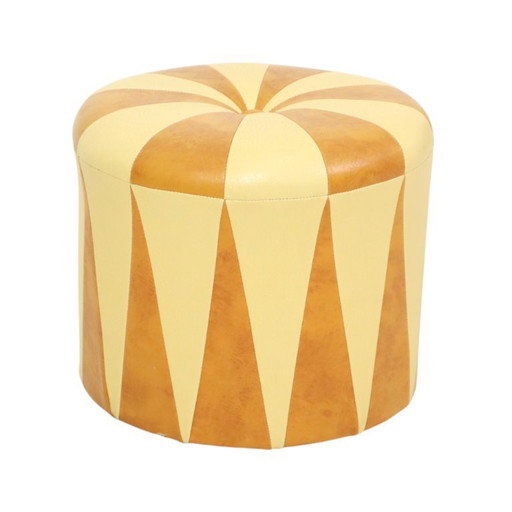 Vintage Hocker Braun Beige Skai