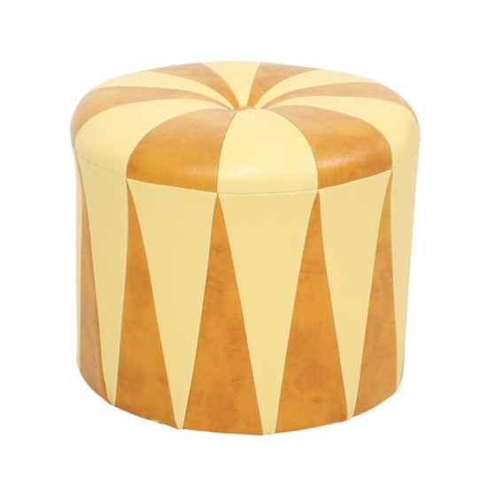 Image 1 of Pouf vintage marrone beige Skai