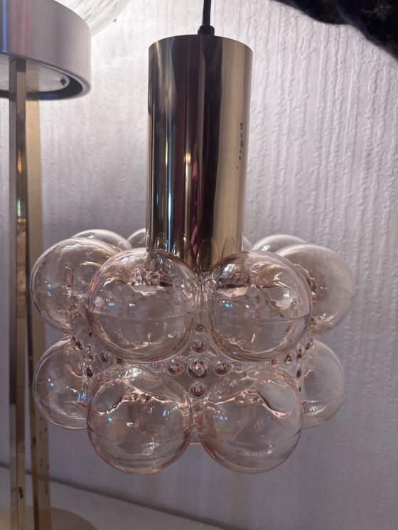Image 1 of Amber bubble glass ceiling light By Helena Tynell For Limburg, Germany 1960s