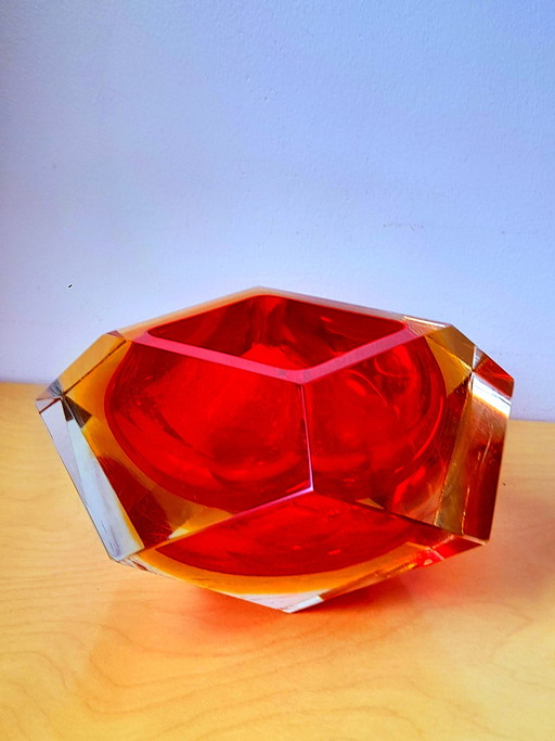 Sommerso Aschenbecher von Flavio Poli, Murano 1970