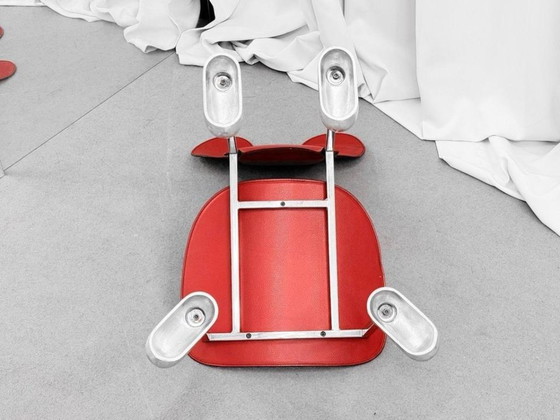 1/1 Javier Mariscal Akaba Garriris Chair Red Leather 1987 – Chairs and lounge chairs, Metal (photo 10 of 10)