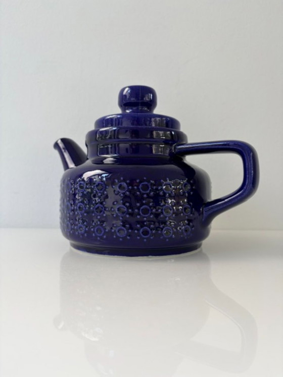 Vintage Keramieken Theepot Kobaltblauw Fat Lava 1,2L – Servies, Ceramic (photo 3 of 14)