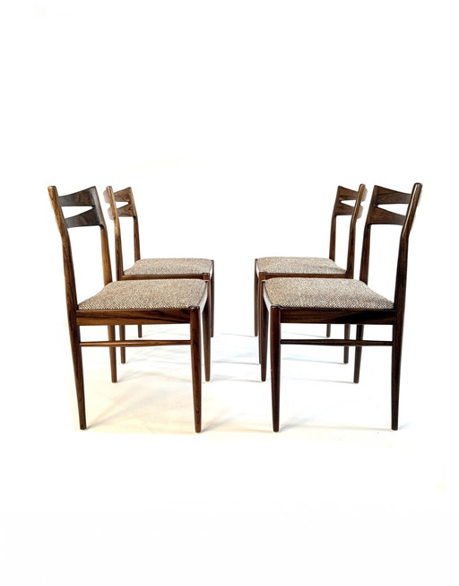 Set of 4 vintage Danish restored chairs '60