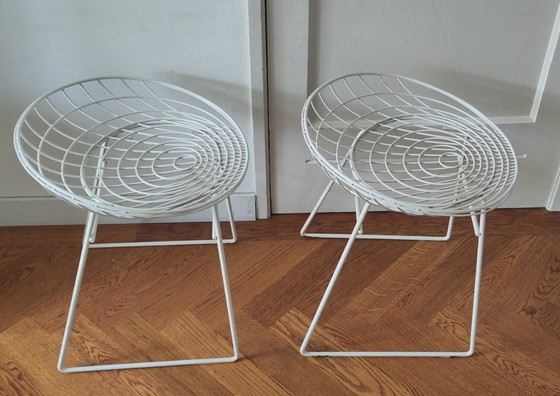 Image 1 of Pastoe wire stool white KM 05 4 pcs.