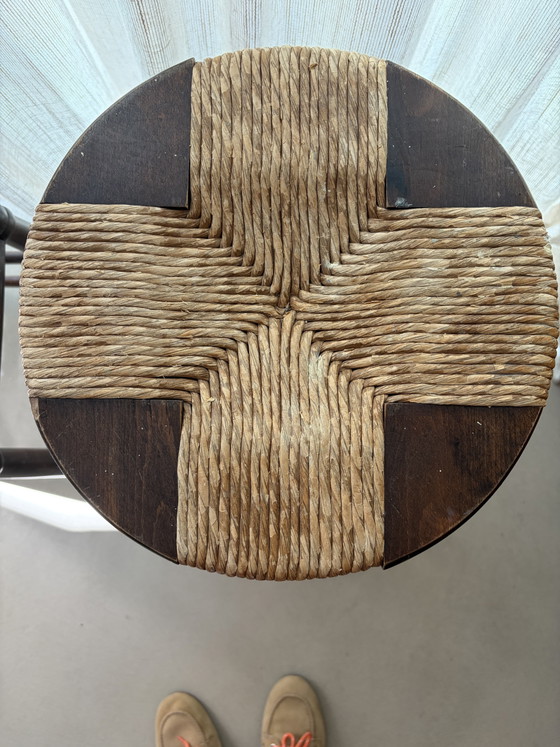 Due sgabelli da bar francesi in stile brutalista 🤎 – Rattan, Wood (photo 4 of 9)