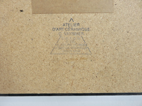 Image 1 of Carreau En Céramique, Ceramic Freemason, Franc Maçonnerie By Claude Vayssier, France, 1980