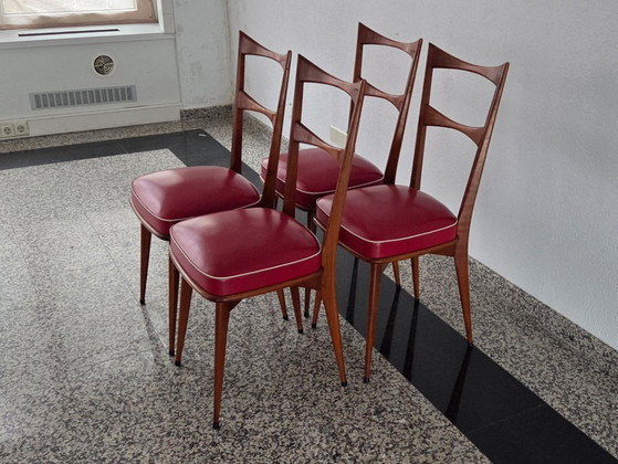 Image 1 of 4 Mid-Century teak chairs (8 also possible)
