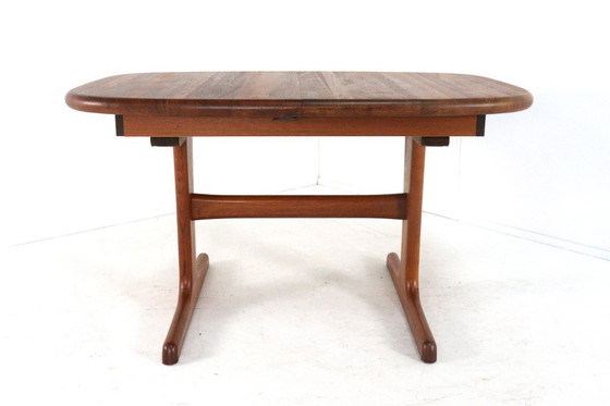 Image 1 of Dyrlund oval 1x extendable dining table teak Danish solid teak vintage