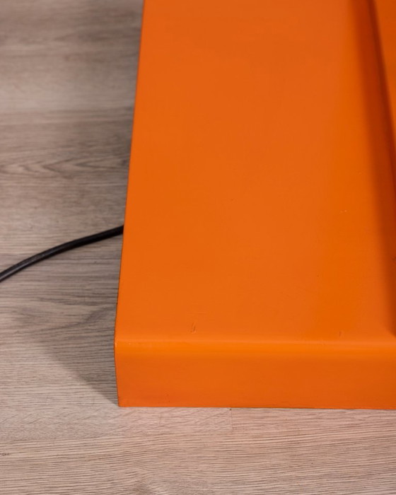 Vintage Space Age Italian Orange Metal and Acrylic Glass Floor Lamp, 1970s – Floor lights (photo 10 of 14)