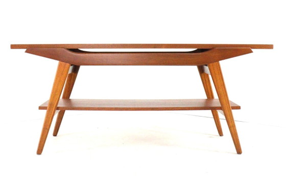 Tavolino da caffè vintage in teak con piano reversibile restaurato, Tavolini da caffè, Legno, Marrone (foto 2 di 15)