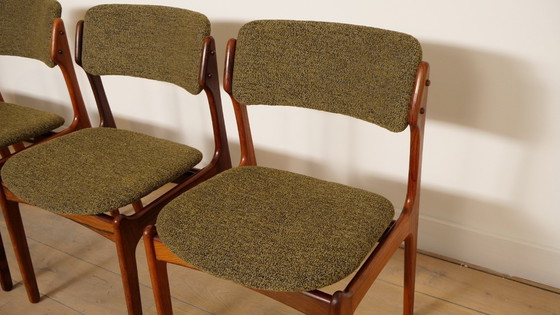 Image 1 of 6 x eetkamerstoelen | Erik Buch | Model 49 | Teak | Opnieuw gestoffeerd