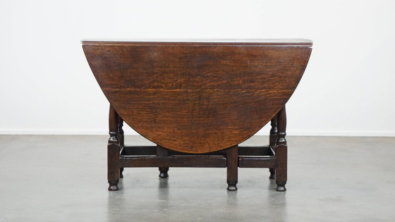 Image 1 of Mesa inglesa antigua de roble con patas plegables