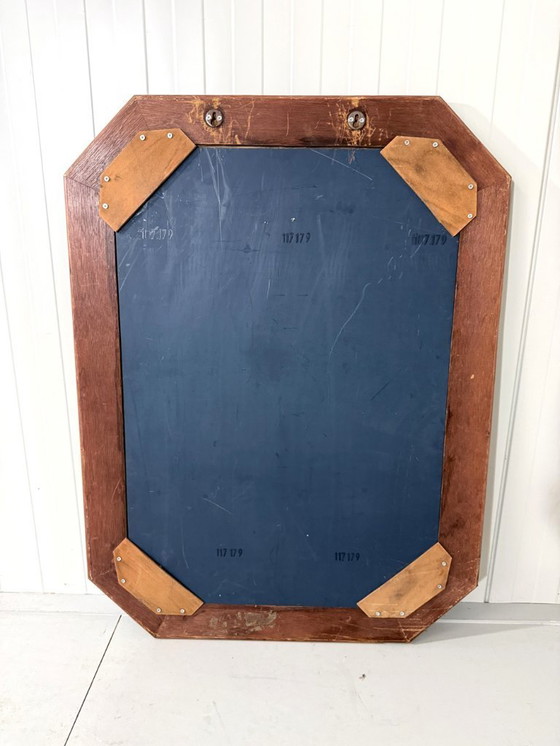 Image 1 of Gran espejo de ratán oscuro, años 70