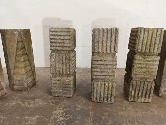 Image 1 of 6 vintage brutalistische plantenpotten