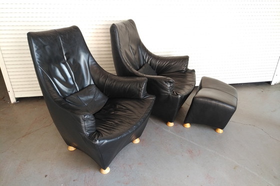 Image 1 of 2x Design Fauteuil + Hocker De Toekomst Sitting Vision Zwart