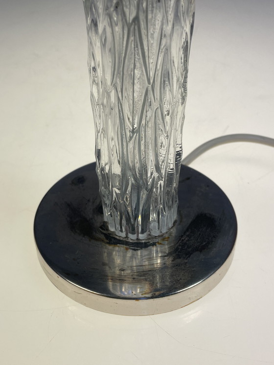 Image 1 of Kaiser Leuchten Table Lamp, Ice Glass Base, 1970'S