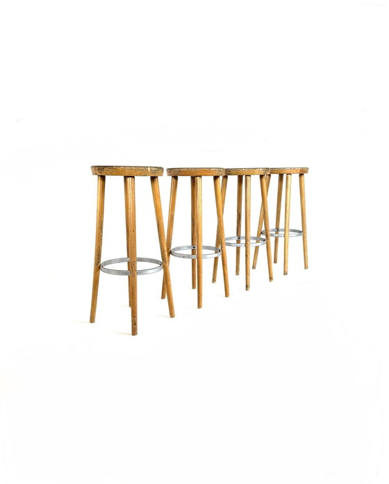 Image 1 of 4x vintage bar stools, Studio Stadtlohn '80