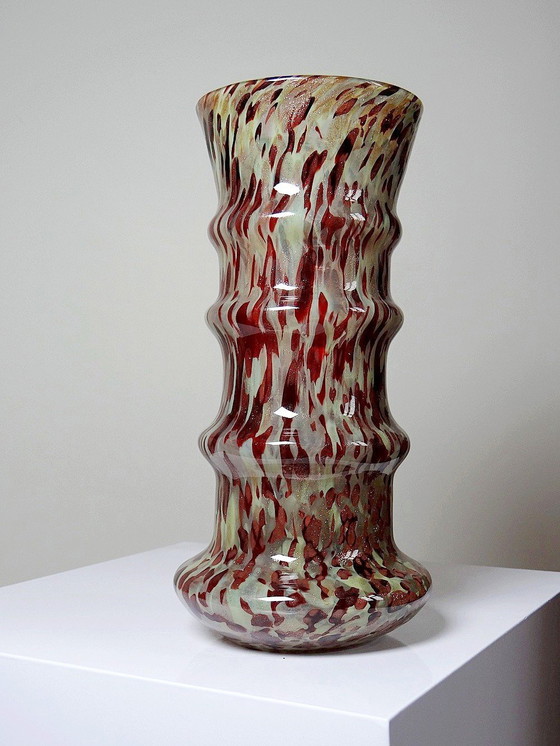 Image 1 of Vase Verre Moucheté Aventurine Copper Inclusions Art Deco Style Legras