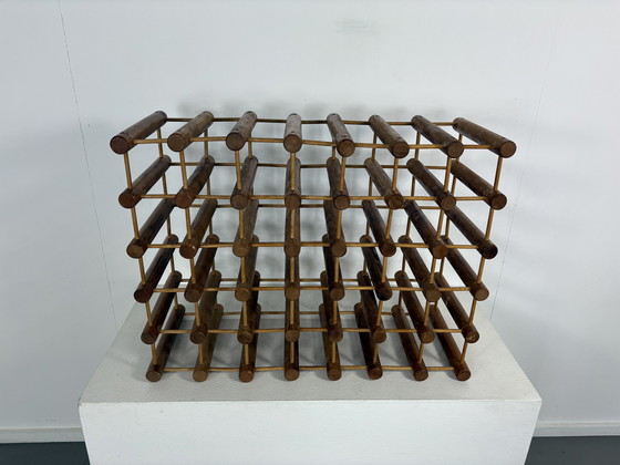 Image 1 of Vintage-Weinregal für 35 Flaschen, Teakholz, Design: Richard Nissen für Langaa, Dänemark