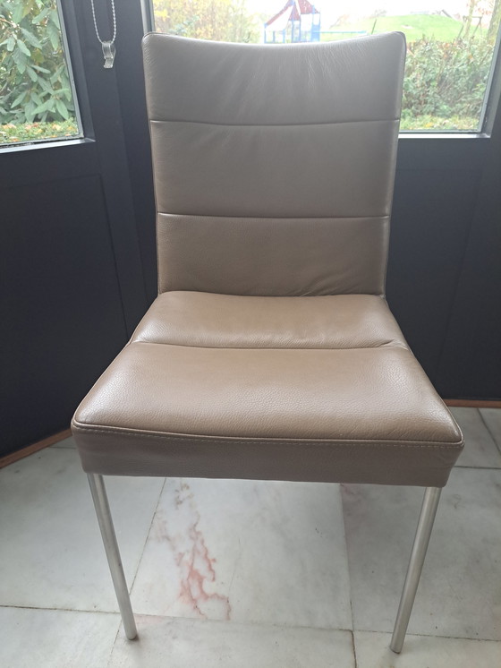 Image 1 of 6 sedie da pranzo in pelle di Bert Plantagie