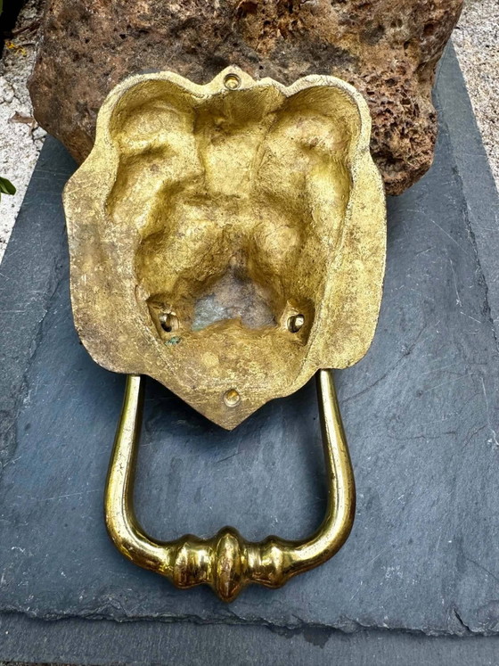 Gran aldaba de león en latón macizo Art Nouveau – Objetos decorativos, Brass (photo 4 of 5)