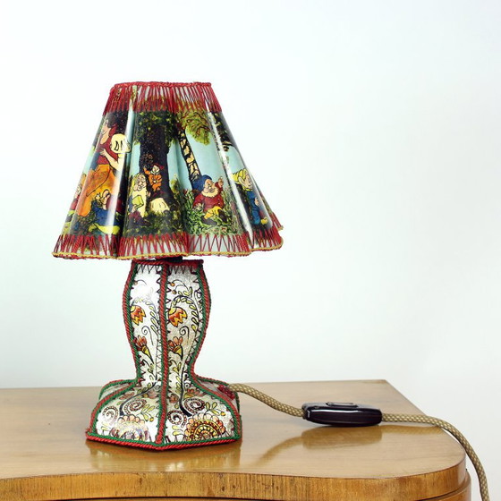 Rare Mid Century Snow White And Seven Dwarfs Children’s Table Lamp, 1950s – Other, Plastic (photo 3 of 14)