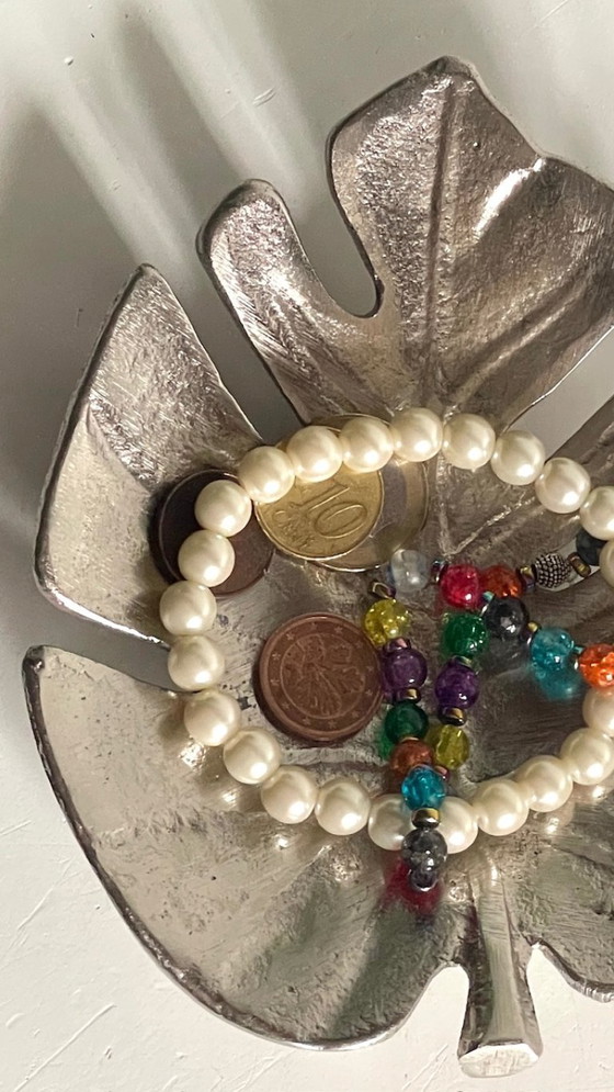 Image 1 of Metal Leaf-Shaped Trinket Tray