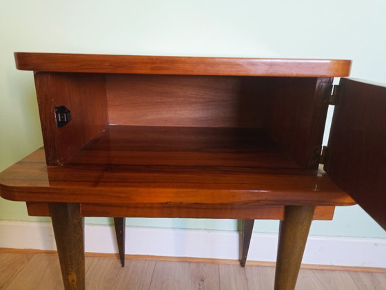 Image 1 of Frans, zeer zeldzaam, Mid -Century bijzetkastje (1947)- Uitstekende originele vintage staat.