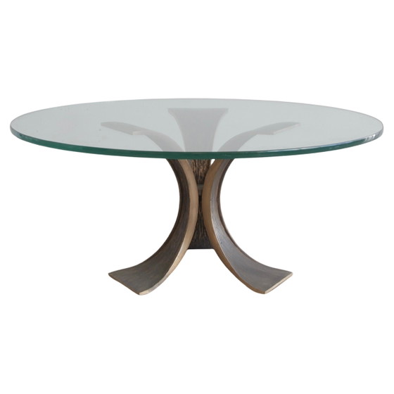 Table "Diamante" en padouk africain de style brutaliste par Luciano Frigerio avec plateau en verre, 1970 (photo 3 of 26)