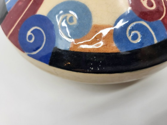 Image 1 of Simone Larrieu Art Deco Keramikvase, Frankreich, 1930