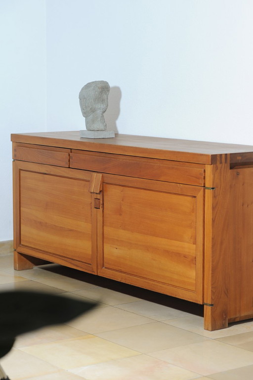 Pierre Chapo R08 Sideboard Buffet, Elm Wood, France 1960
