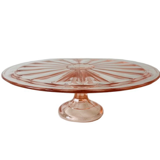 Art Deco Kuchenteller rosa 1930er Jahre