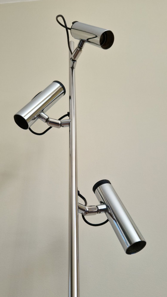Image 1 of Vintage floor lamp, Luci Milano P393, Italian design, 3 spotlights, chrome, 1970s