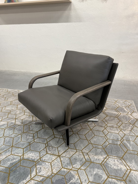 Image 1 of Leolux Kudo Drehstuhl ceras Flint Leder