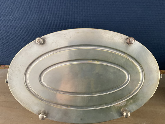 Image 1 of Serviteur mendiant art déco par Rodolphe Reysec  , orfèvre parisien . Métal doré