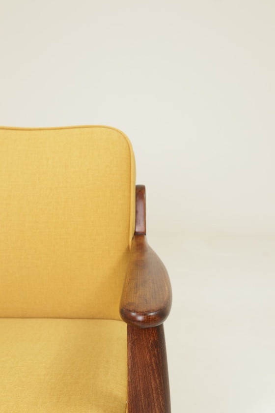 Image 1 of Vintage armchair yellow mellow velvet 1960 modern design 