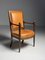 Franse leren fauteuil, 19e eeuw