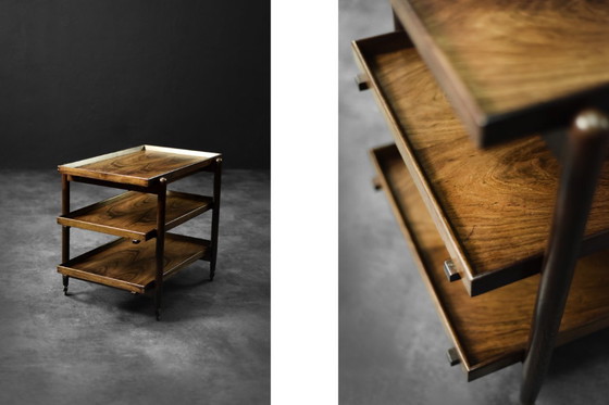 Image 1 of Chariot de service Ph23/2 en palissandre de Poul Hundevad, Mid Century Danish Modern, 1960s