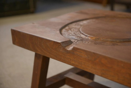 Brutalist coffee table in elm from the 1950s. – Wood (photo 8 of 12)