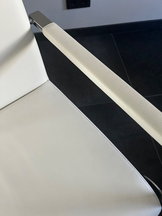6 Leather Hülsta Cantilever Dining Chairs – Chrome (photo 2 of 5)